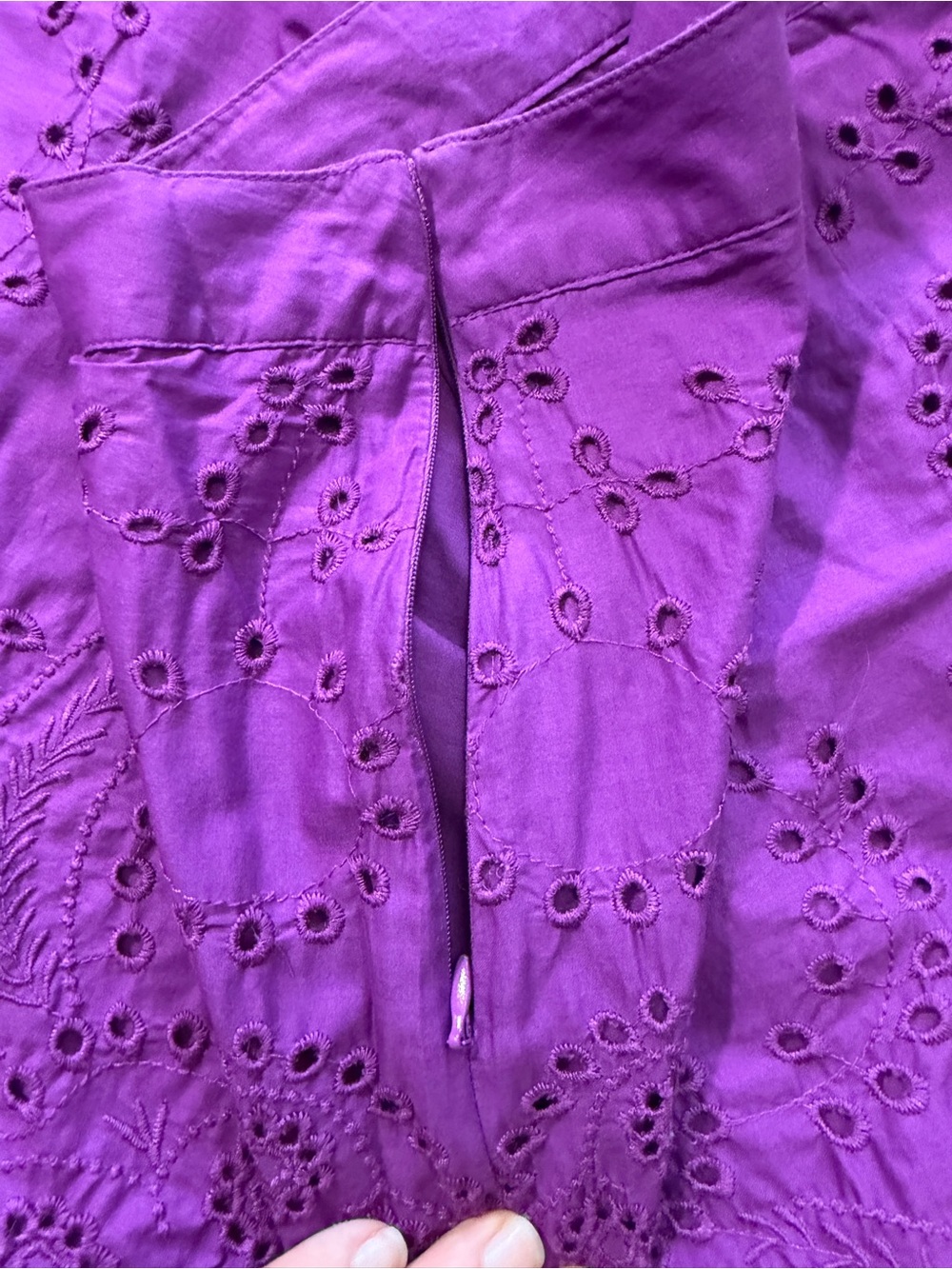 Lane Bryant Purple Eyelet Cotton Midi Skirt - Picture 4 of 7